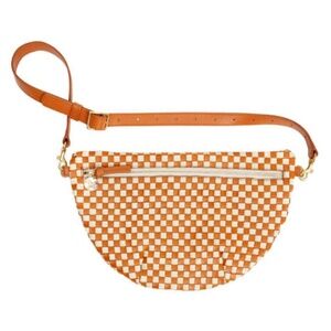 Clare V Grande Fanny - Natural & Cream Woven Checker